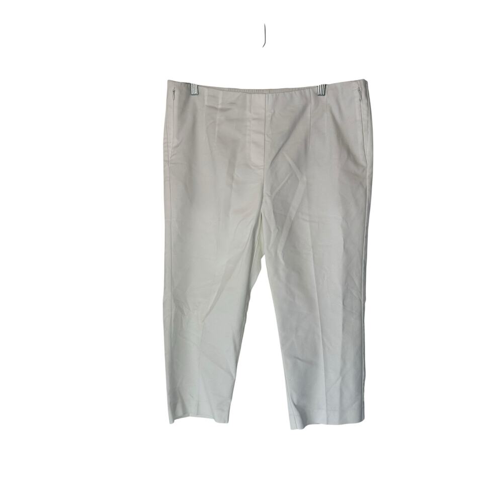 J. Jill Pants‎ White Basic Everyday Casual Stretch Side Zip Capri Size 14 Petite